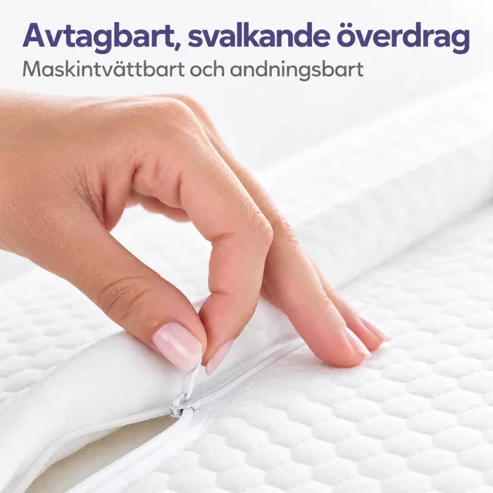 Avtagbart svalkande överdrag på Swedish Sleep-kudden